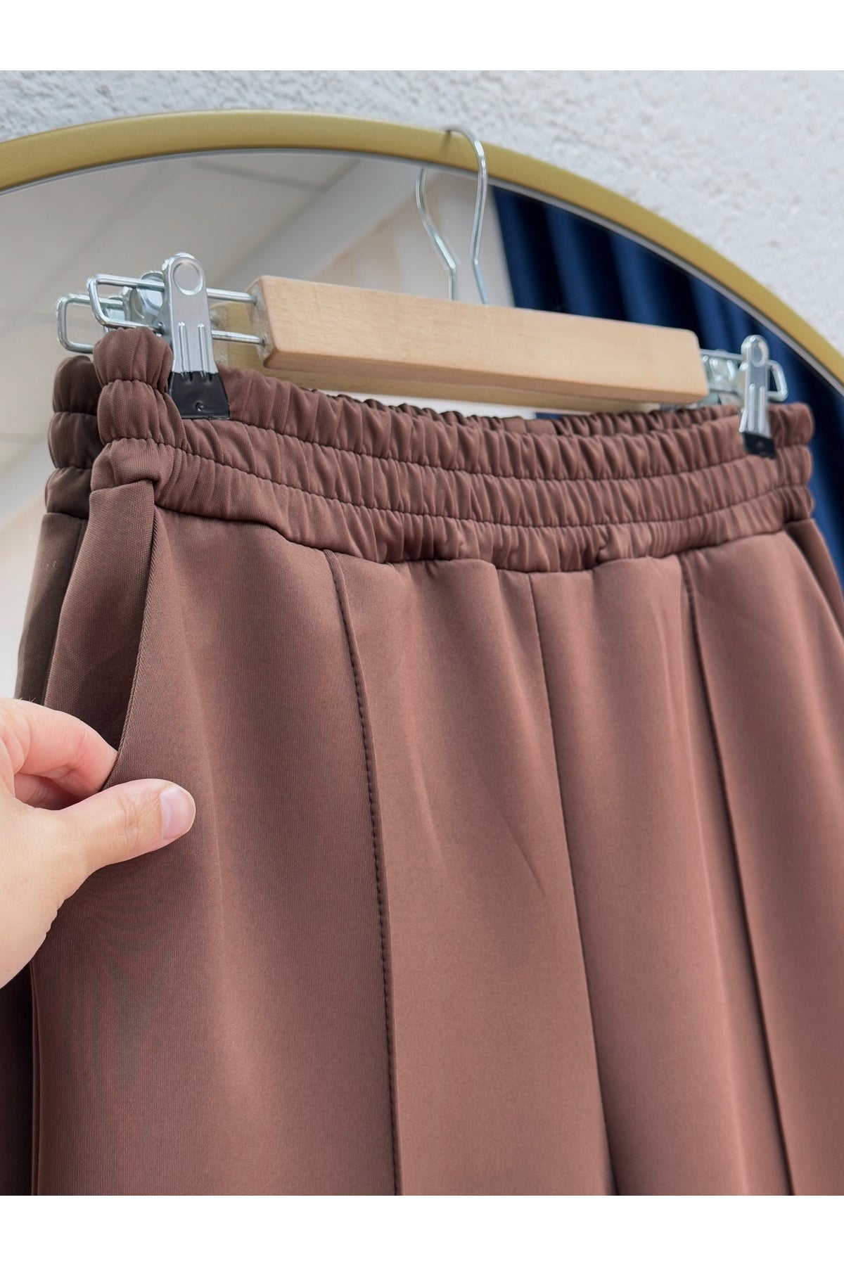 Zayna Bol Paça Çımalı Skuba Dalgıç Pantolon-MT3555 Beyaz