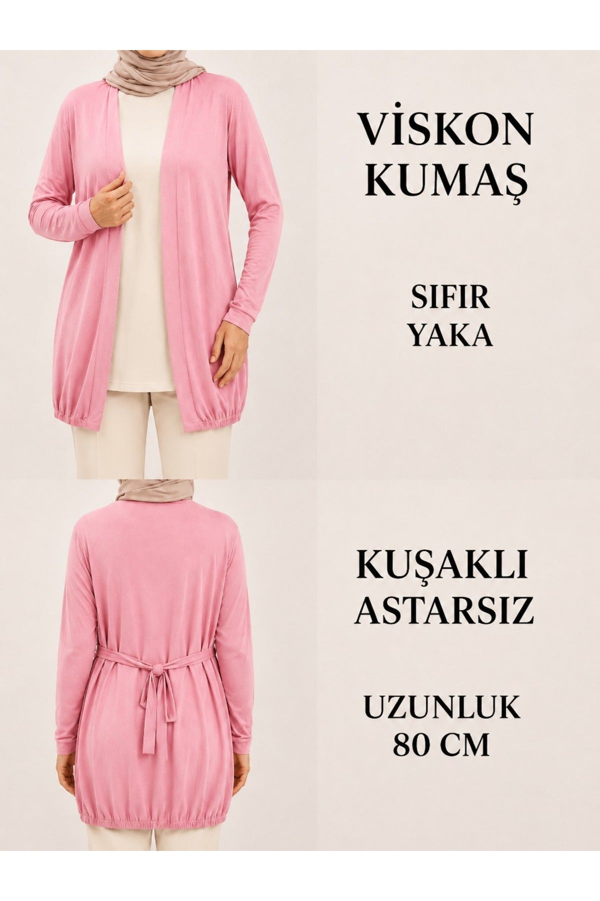 Kadın Kuşaklı Tesettür Hırka