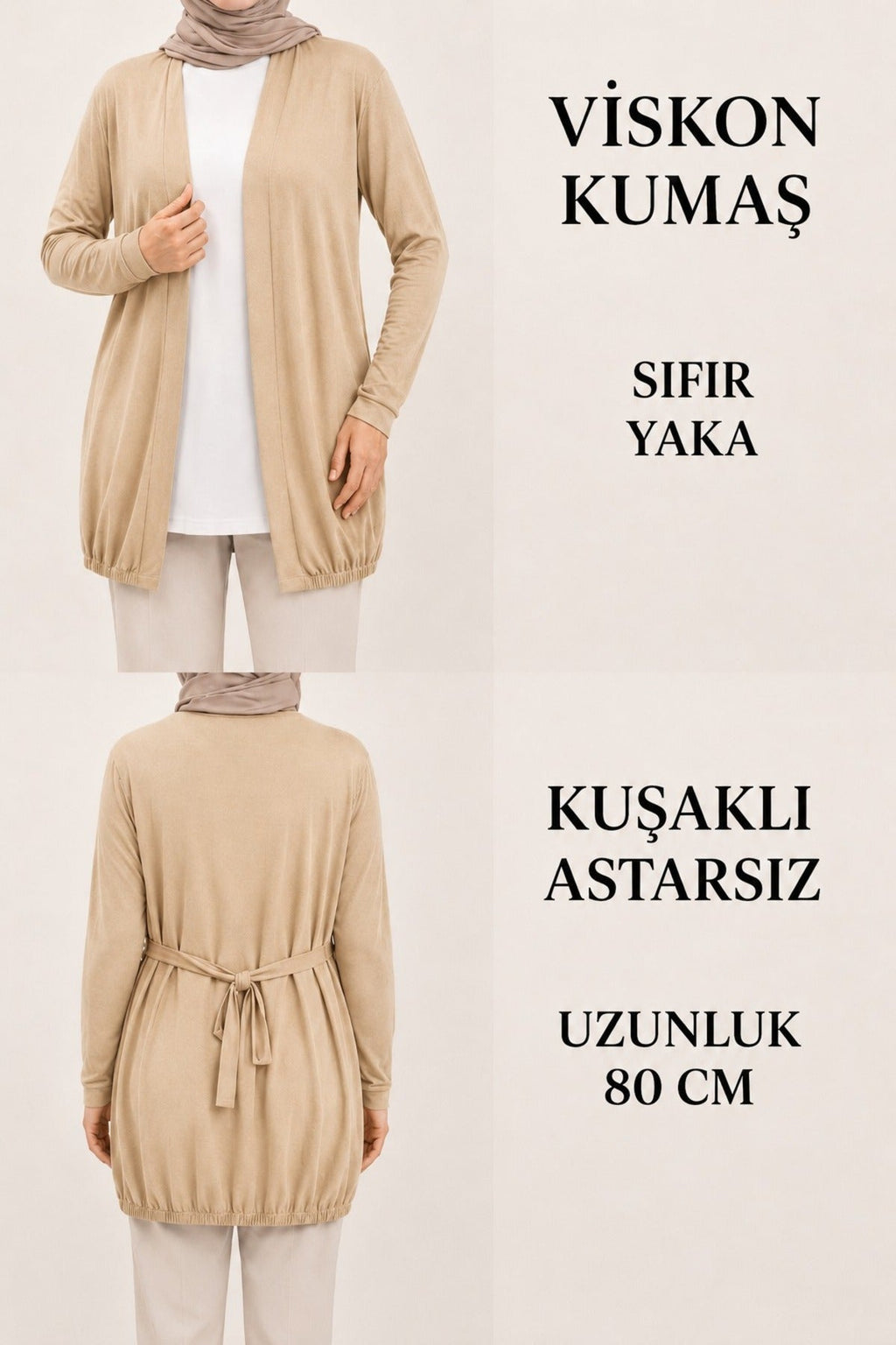 Kadın Kuşaklı Tesettür Hırka