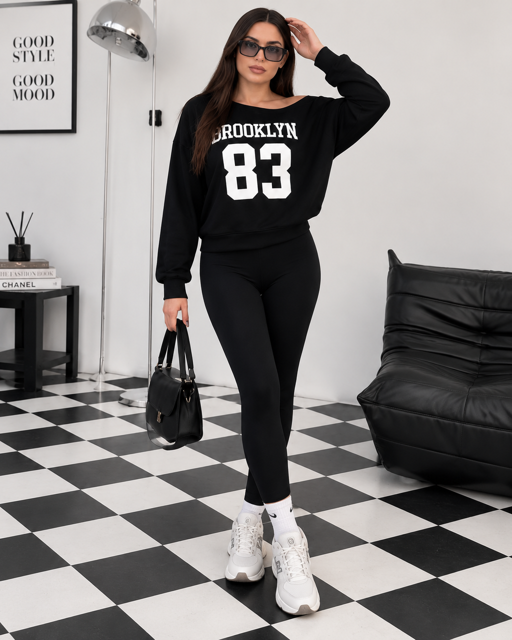 Kadın Brooklyn Kayık Yaka Sweatshirt