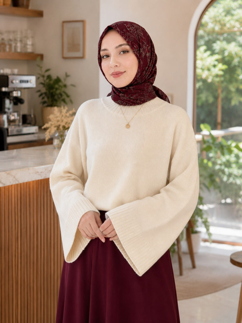 Kadın Yarasa Kol Oversize Triko Kazak