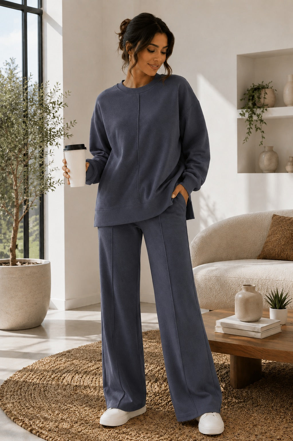 Kadın Premium Soft Touch Basic Takım Oversize Takım