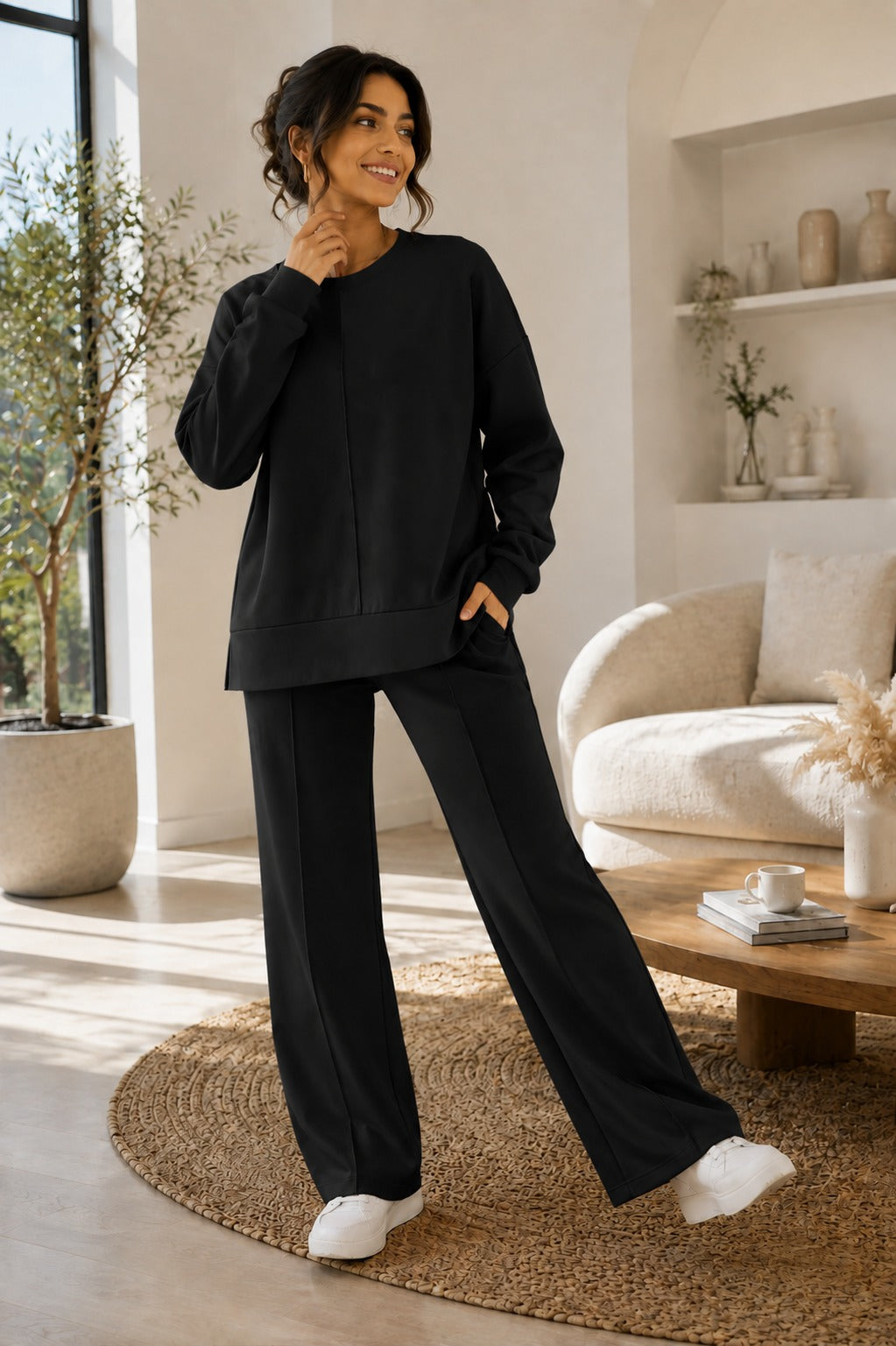 Kadın Premium Soft Touch Basic Takım Oversize Takım