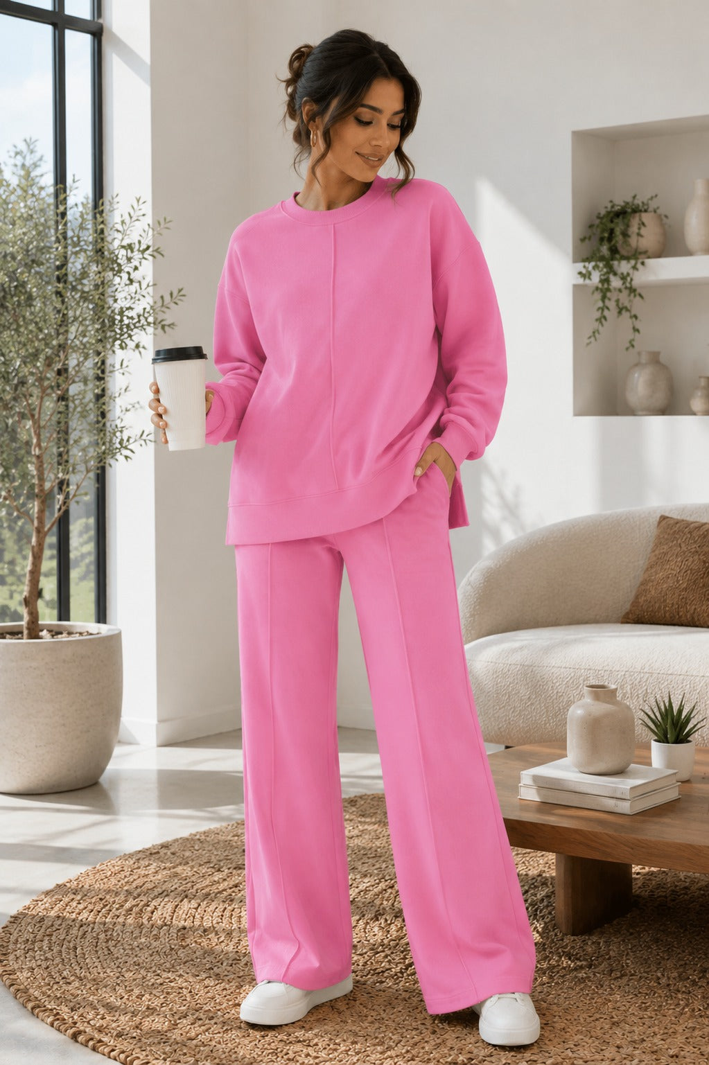 Kadın Premium Soft Touch Basic Takım Oversize Takım
