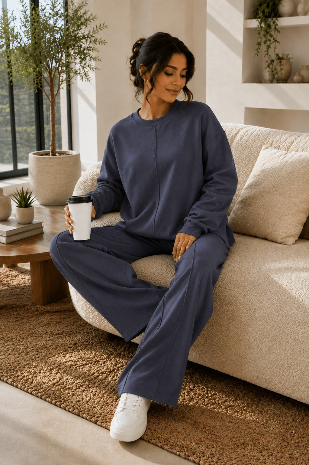 Kadın Premium Soft Touch Basic Takım Oversize Takım